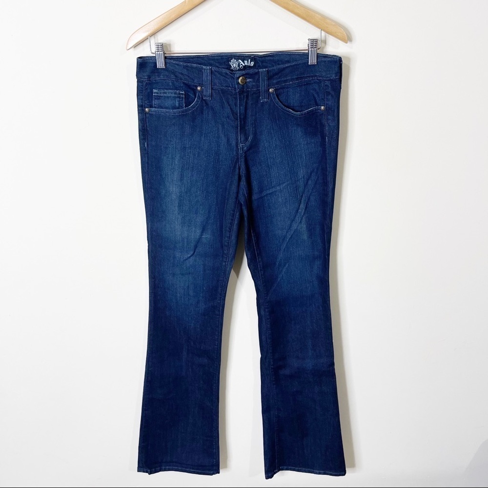 Anlo Dark Wash Malta Mercer Denim Low Rise Flare Leg Jeans Size 29 NWT